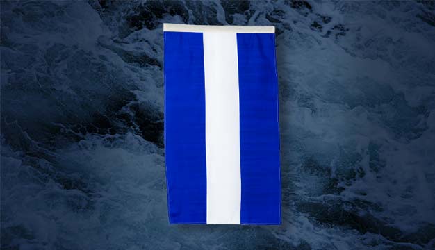 Dangerous cargo is on board and on fire, stay clear.