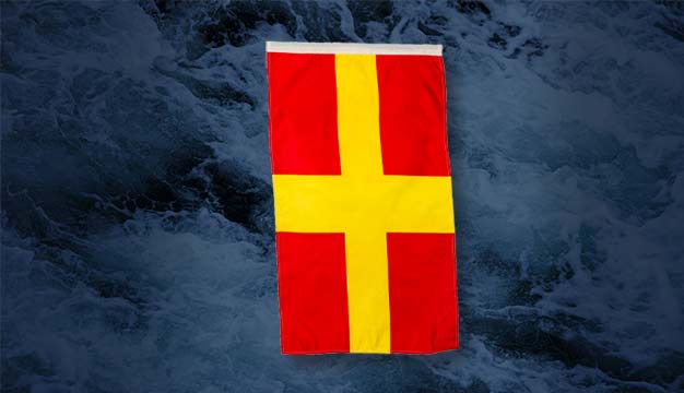 At sea, preparing to replenish. In port, ready duty ship. 