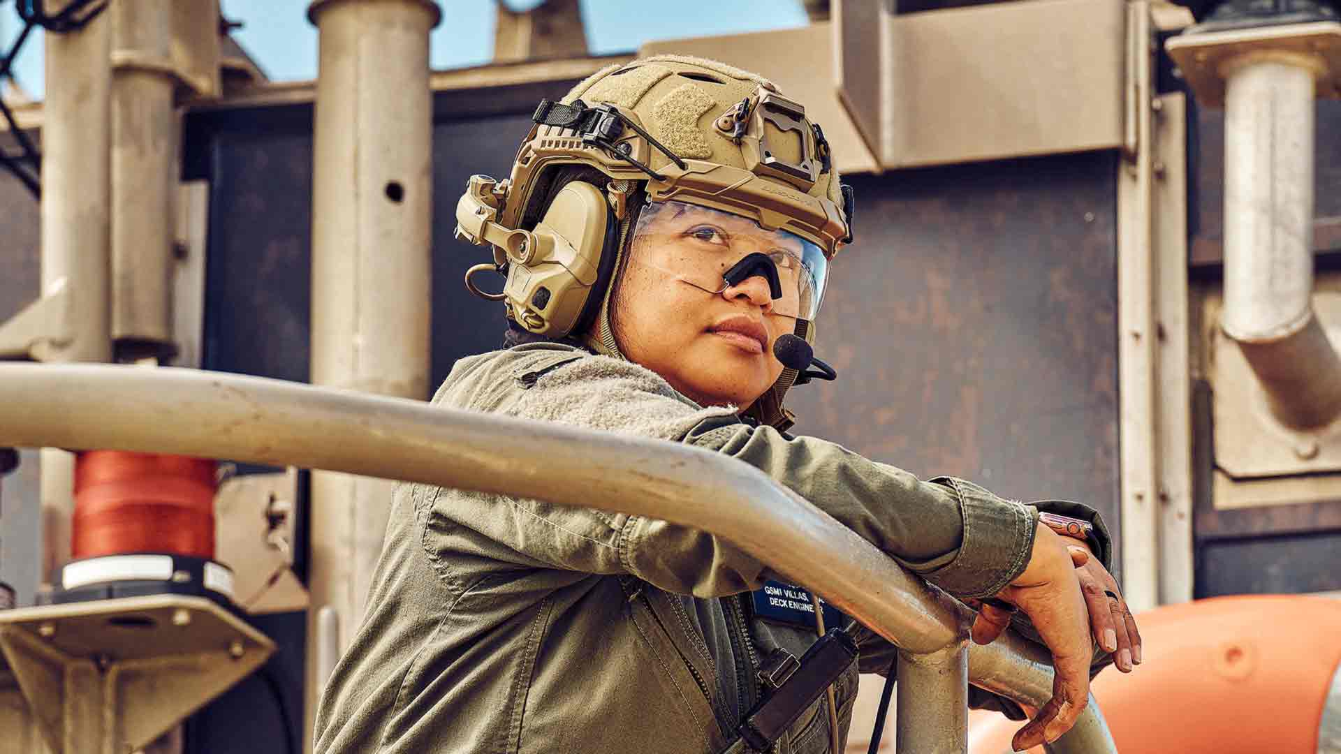 U.S. Navy Sailor on watch during a training exercise.