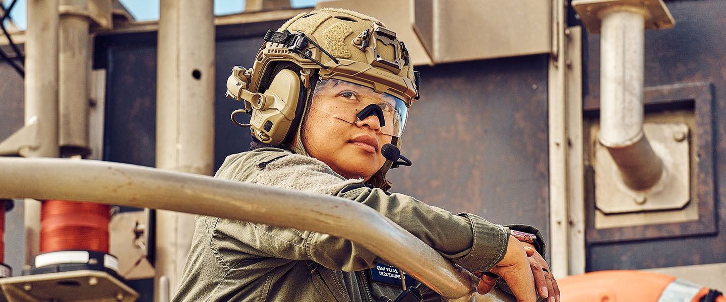 U.S. Navy Sailor on watch during a training exercise.