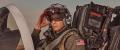 A United States Navy Fighter Pilot sits in a F/A-18 Hornet.